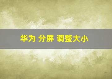 华为 分屏 调整大小